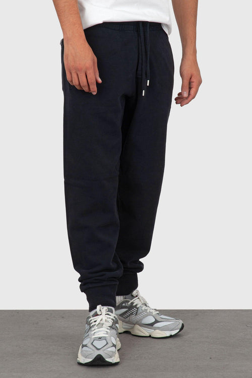 Pantalone Jogging Diagonal Fleece Logo Buttoned Nero Uomo