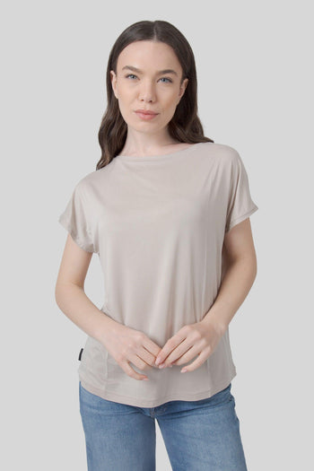 Cupro Square Wom Shirty Sabbia Donna - 4