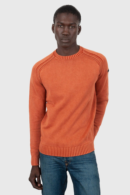 Maglia Cotton Techno Wash Round Arancio Uomo