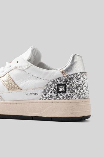 Sneaker Court 2.0 Vintage Calf Bianco/argento Donna - 2