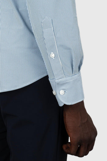 Oxford Jacquard Open Shirt Bianco/blu Uomo - 2
