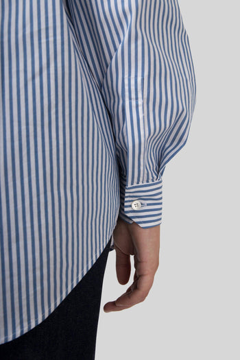 Camicia Over Hangar In Popeline Blu Donna - 6