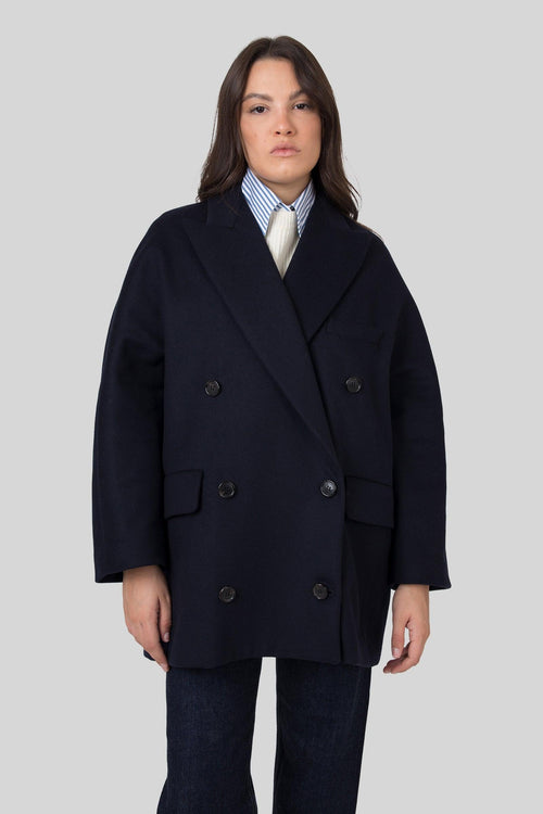 Caban Over Lamar Blu Navy Donna