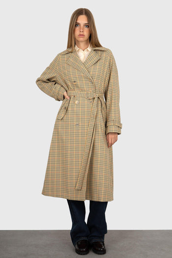 Trench Check Beige Donna - 8