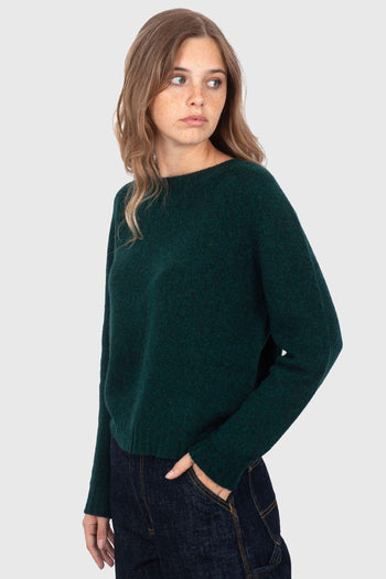 Maglia Girocollo Verde Scuro Donna - 3