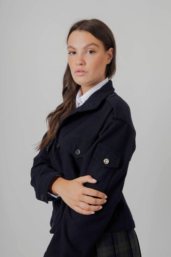 Field Jacket Crop Mercure Blu Navy Donna - 3