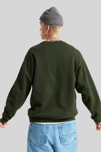 "off The Wall" Felpa Left Chest Ii Loose Crew Verde Uomo - 3