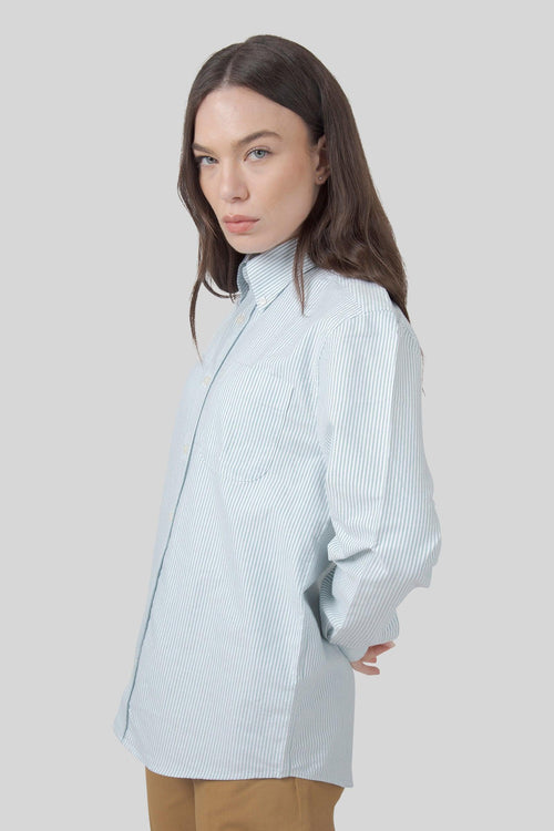 Camicia Doubling Ox Bianco/verde Unisex