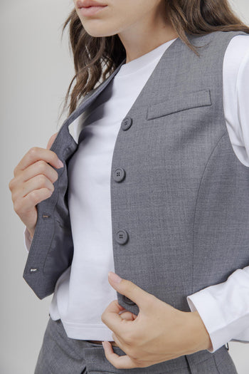 Gilet Amber Grigio Melange Donna - 2