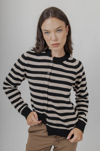 Cardigan Marilu Nero/naturale Donna - 4