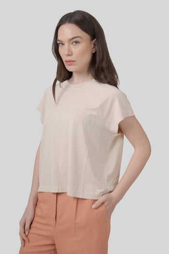 T-shirt Lyocell Tricia Beige Chiaro Donna - 4