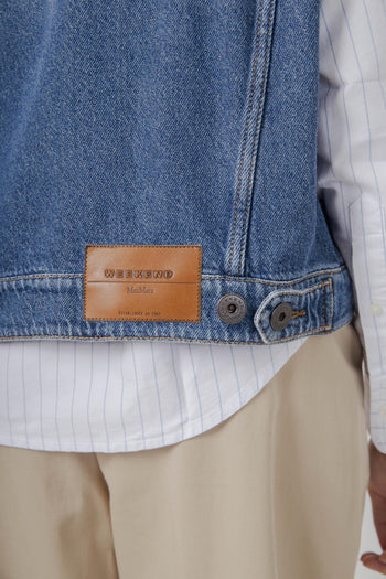 Max Mara Gilet In Denim Mappa Blu Medio Donna - 6