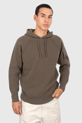 Maglia Lambswool Grs Waffle Hooded Khaki Uomo - 3