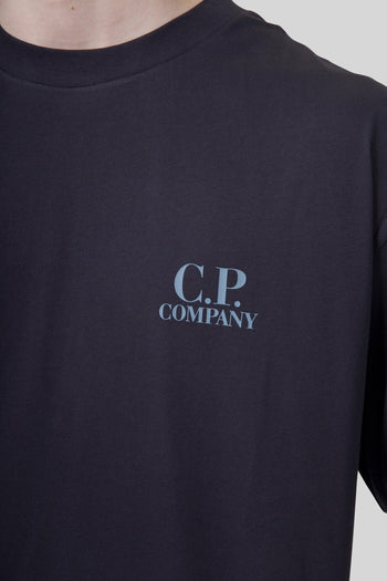 T-shirt 30/1 Jersey Printed Graphics Blu Uomo - 4