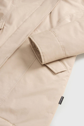 Arctic Parka In Ramar Cloth Con Pelliccia Rimovibile Beige Chiaro Donna - 8