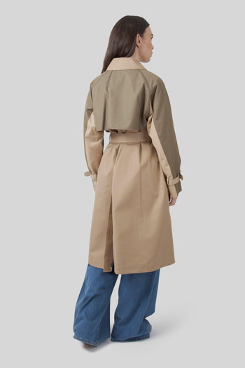 Max Mara Trench Reversibile In Gabardina Antigoccia Canasta Beige Donna - 4