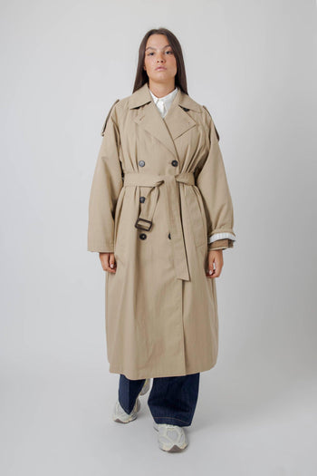 Max Mara Trench In Gabardina Ghia Beige Donna - 4