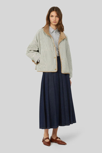 Max Mara Giacca Imbottita Reversibile In Tela Antigoccia Smalto Nocciola Donna - 6