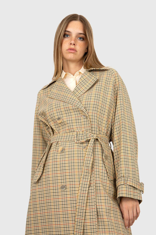 Trench Check Beige Donna