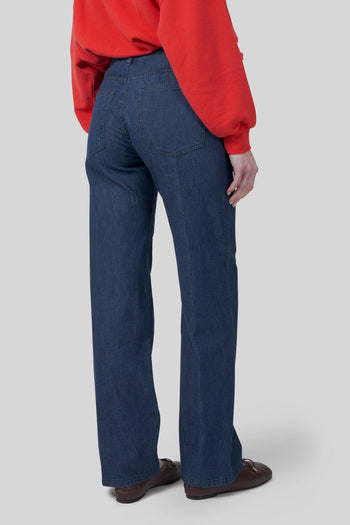 Jeans Palazzo Blu Medio Donna - 3