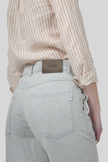 Jeans Palazzo Grigio Chiaro Donna - 4