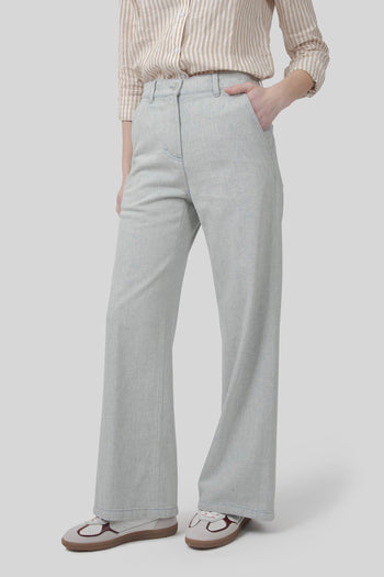 Jeans Palazzo Grigio Chiaro Donna - 8