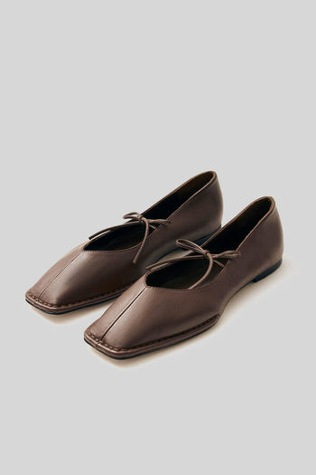 Ballerina Sway In Pelle Marrone Donna - 2