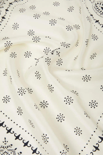 Max Mara Foulard In Seta Stampata Avorio Donna - 3