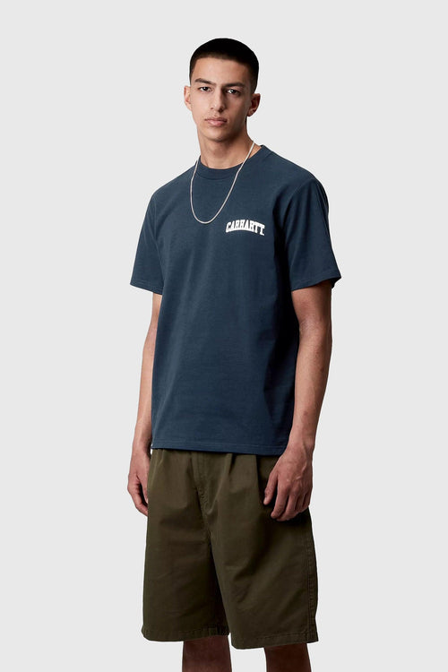 Wip T-shirt S/s University Script Blu Navy Uomo