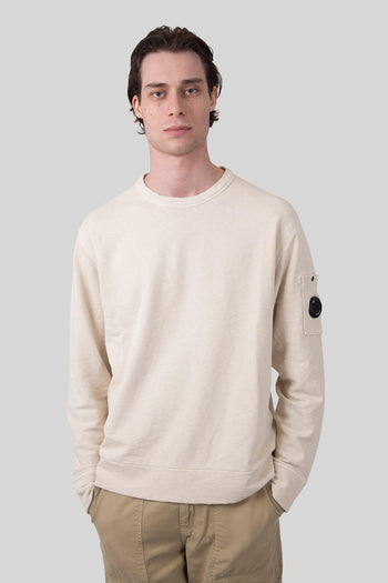 Felpa Crewneck Malfilé Ecru Uomo - 2