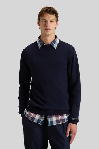 Maglia Girocollo Lambswool Blu Uomo - 2