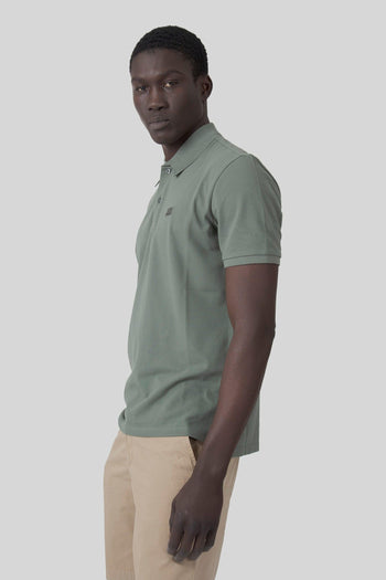 Polo Stretch Piquet Verde Salvia Uomo - 2