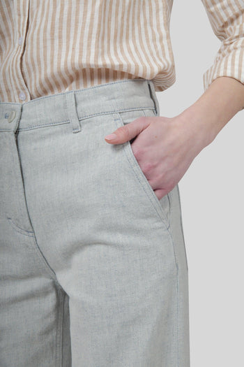 Jeans Palazzo Grigio Chiaro Donna - 2