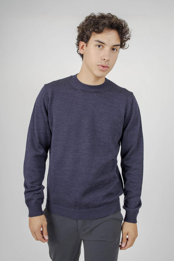 Maglia Girocollo Blu Medio Uomo - 5