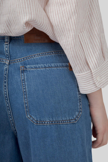 Max Mara Jeans Vega In Denim Morbido Blu Medio Donna - 4