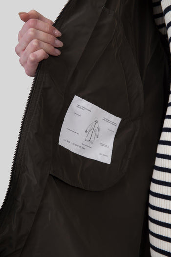 Giubbotto Bombo In Poliestere Tecnico Verde Militare Donna - 8