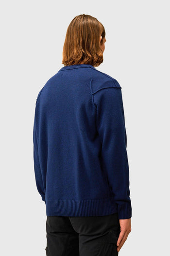 Maglia Lambswool Grs Crew Neck Blu Uomo - 3