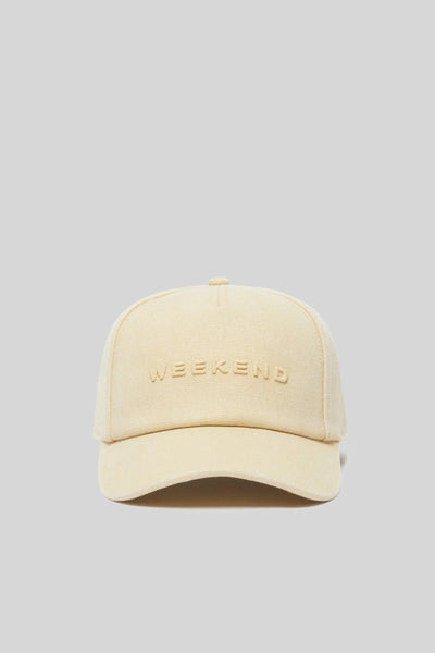Max Mara Cappello Baseball In Canvas Avorio Donna