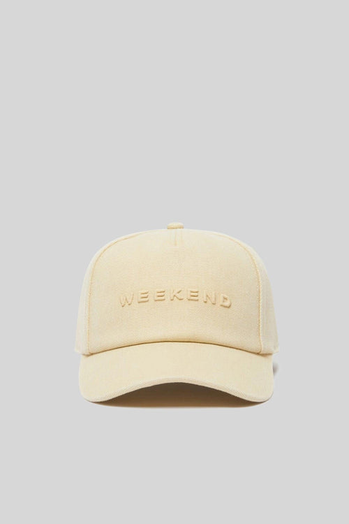 Max Mara Cappello Baseball In Canvas Avorio Donna