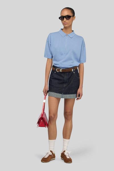 Gonna Floriane Blu Scuro Donna