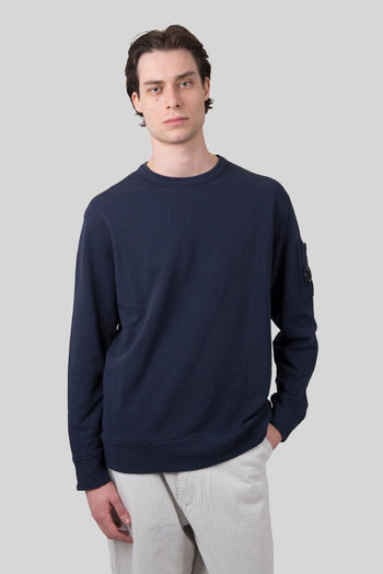 Felpa Crewneck Malfilé Blu Navy Uomo - 6