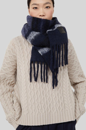 Max Mara Sciarpa In Misto Alpaca Blu Scuro Donna - 2