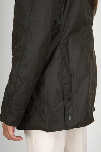 Giubbotto Beadnell Wax Olive Verde Oliva Donna - 6