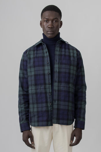 Camicia Utility In Twill Check Blu/verde Uomo - 2