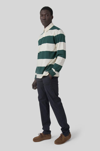 Pantalone Chino In Popeline Comfort Blu Navy Uomo - 4