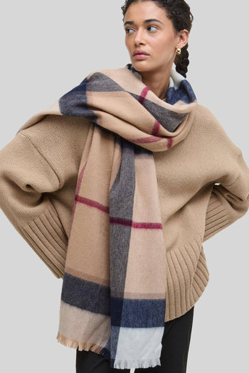 Sciarpa Rosefield Tartan Cammello Unisex - 3