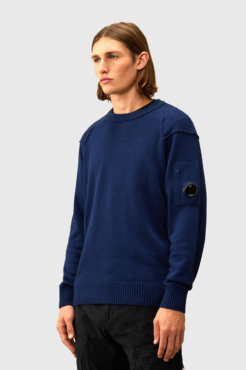 Maglia Lambswool Grs Crew Neck Blu Uomo