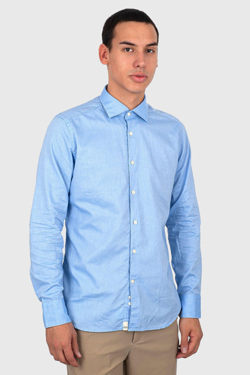 Camicia Oxford Collo Francese Celeste Uomo