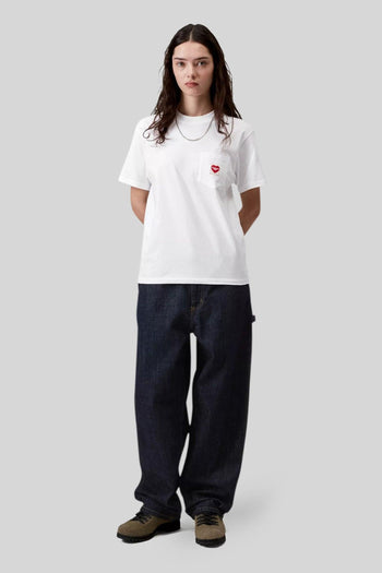 Wip T-shirt W' S/s Pocket Heart Bianco Donna - 2