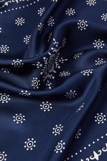 Max Mara Foulard In Seta Stampata Blu Donna - 3
